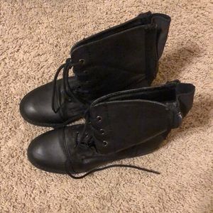 black combat boots